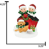 Personalized Couple with Dog Christmas Ornament