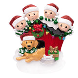 Personalized Family of 4 with Dog Christmas Ornament