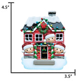 Personalized Christmas House Family of 3 Ornament