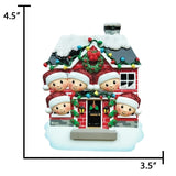 Personalized Christmas House Family of 5 Ornament