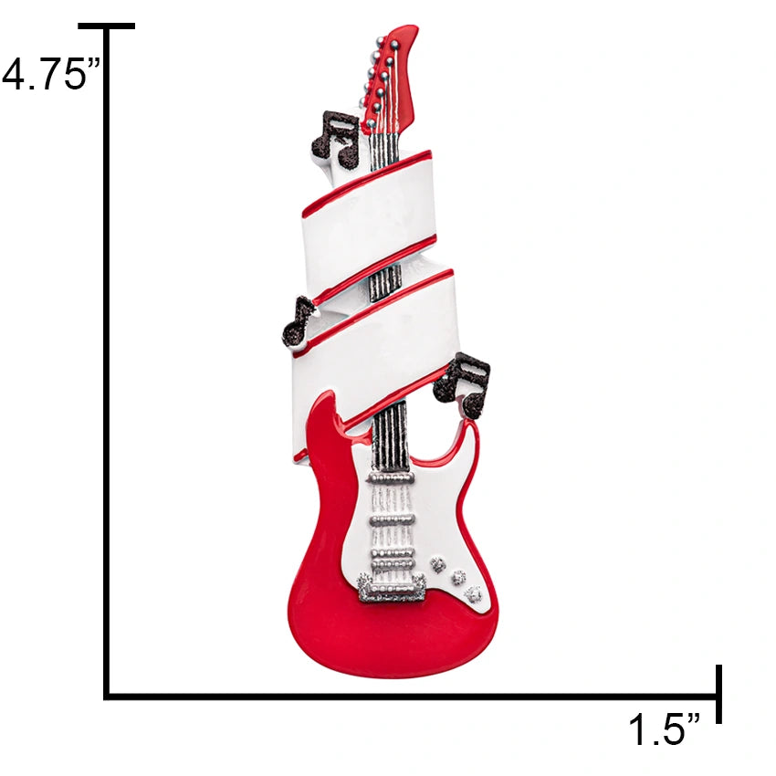 Personalized Electric Guitar Musical Instrument Christmas Ornament