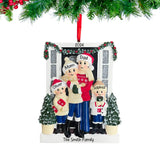 Personalized Door Family of 4 Christmas Ornament