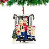 Personalized Door Family of 5 Christmas Ornament