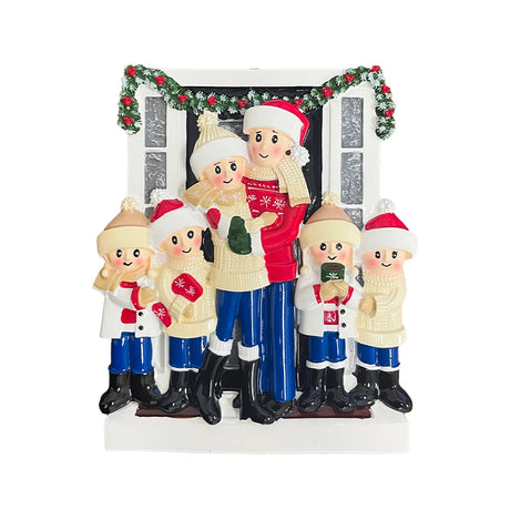 Personalized Door Family of 6 Christmas Ornament