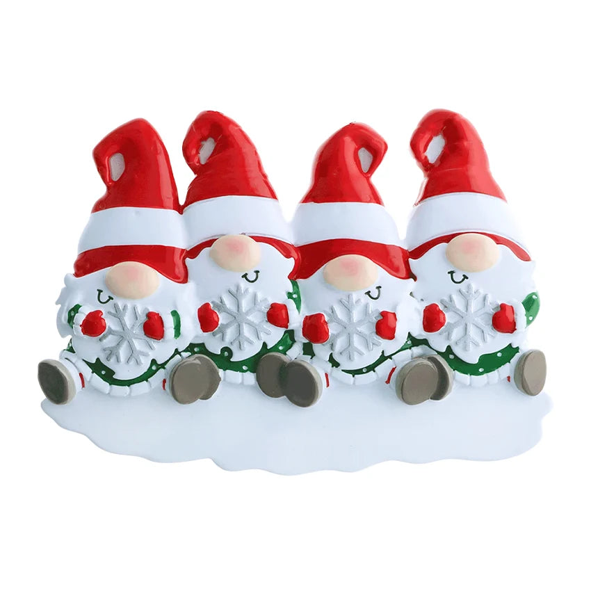 Personalized Gnome Family of 4 Christmas Ornament