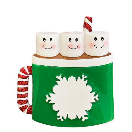 Personalized Marshmallow Family of 3 Christmas Ornament