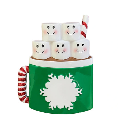 Personalized Marshmallow Family of 5 Christmas Ornament