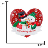 Personalized Engagement Christmas Ornament Snowman Couple