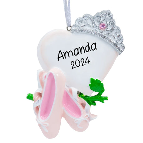 Personalized Ballet Christmas Ornament - Ballerina Dancer Pointe Shoes