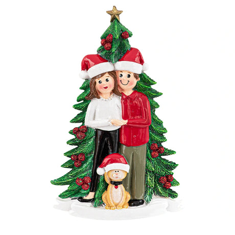 Personalized Couple with Cat Christmas Ornament