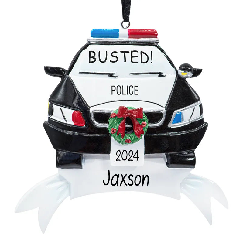 Personalized Police Car Christmas Ornament