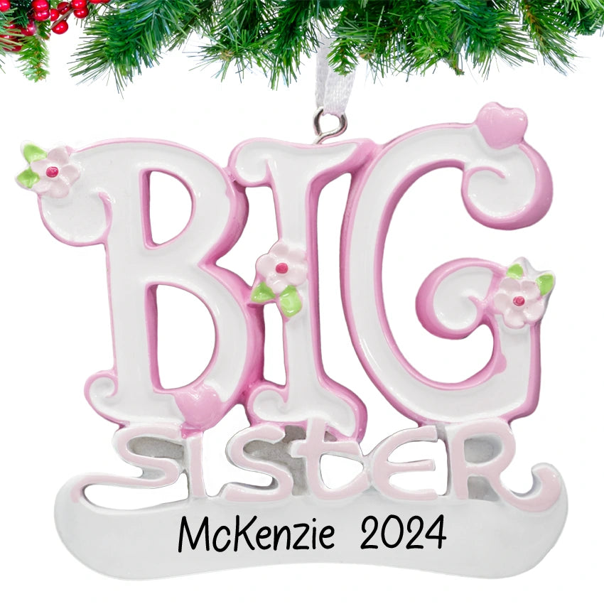 Personalized Big Sister Christmas Ornament