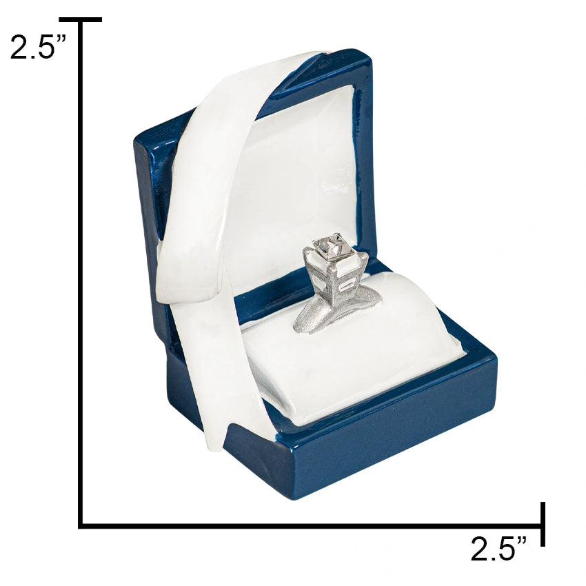 Personalized Engagement Ring Box Christmas Ornament Blue