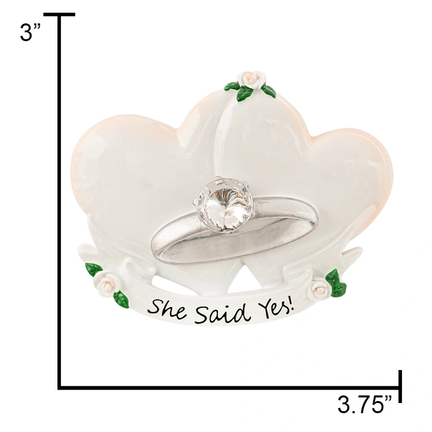 Personalized She Said Yes Engagement Christmas Ornament