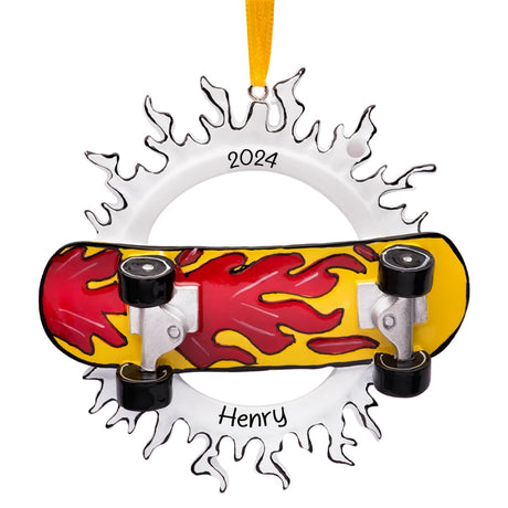 Personalized Skateboard Christmas Ornament for Skateboarder