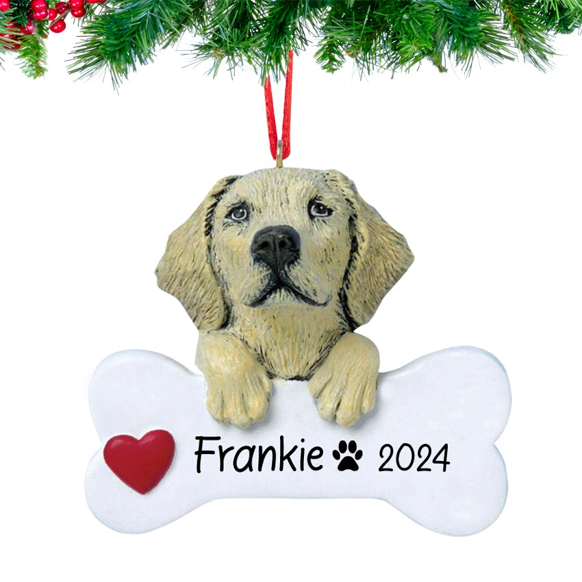 Personalized Yellow Lab Christmas Ornament