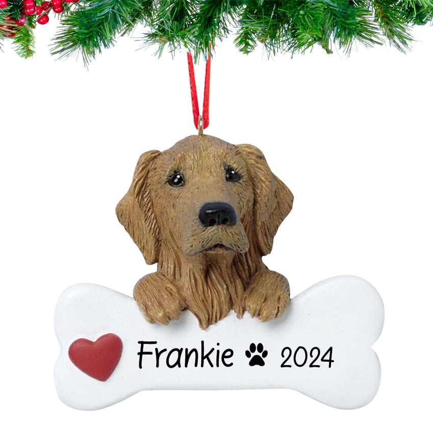 Personalized Golden Retriever Christmas Ornament