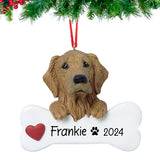 Personalized Golden Retriever Christmas Ornament