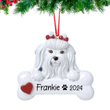 Personalized Maltese Dog Christmas Ornament