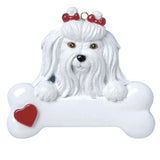 Personalized Maltese Dog Christmas Ornament