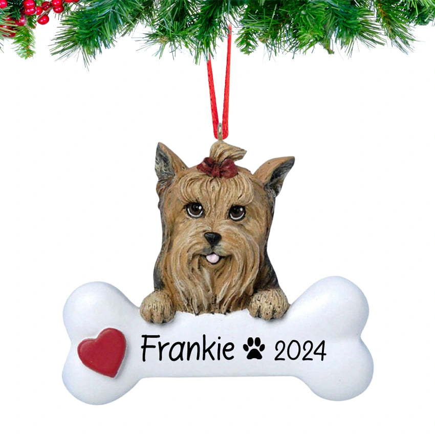 Personalized Yorkie Christmas Ornament