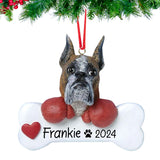 Personalized Boxer Dog Christmas Ornament