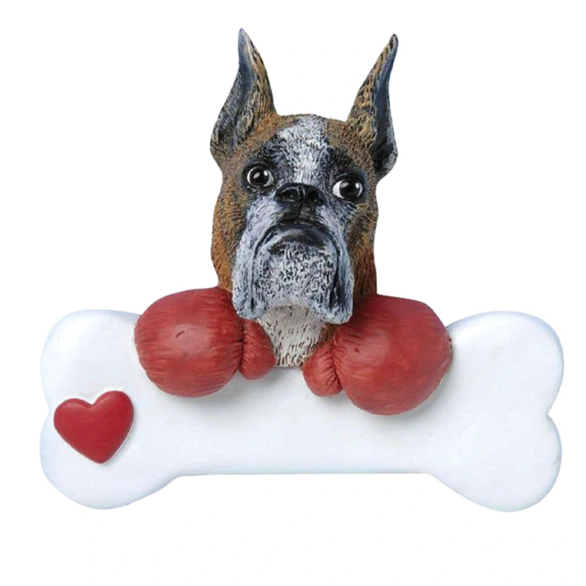 Personalized Boxer Dog Christmas Ornament