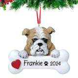 Personalized Bulldog Christmas Ornament