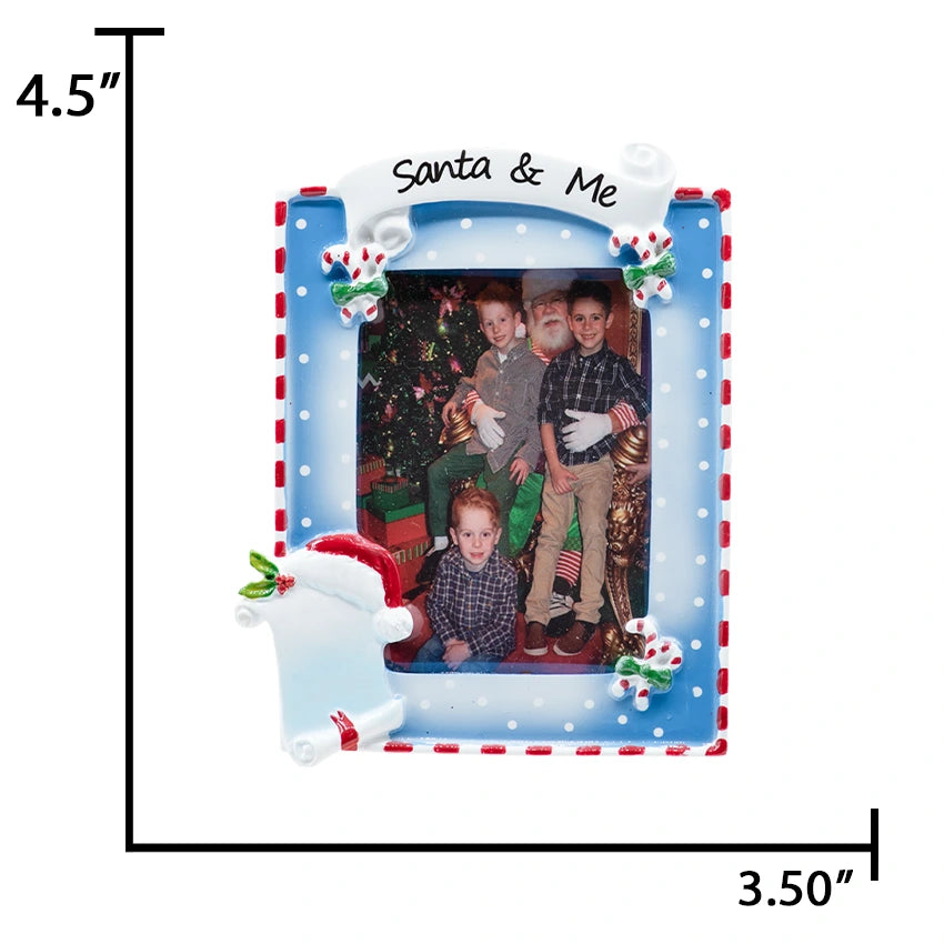 Personalized Santa and Me Picture Frame Christmas Ornament