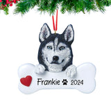 Personalized Siberian Husky Christmas Ornament