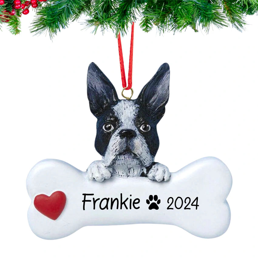 Personalized Boston Terrier Christmas Ornament