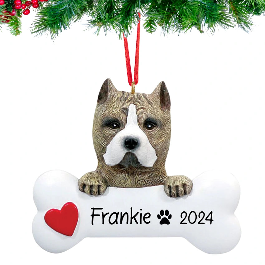 Personalized Pitbull Christmas Ornament