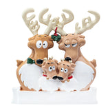 Custom Reindeer Family of 4 Ornament for Christmas Tree