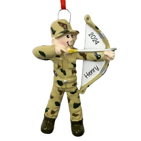 Personalized Archery Christmas Ornament - Male Archer