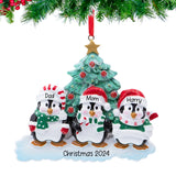 Customized Penguin Family of 3 Christmas Ornament