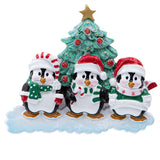 Customized Penguin Family of 3 Christmas Ornament