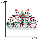 Customized Penguin Family of 6 Christmas Ornament