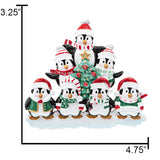 Customized Penguin Family of 7 Christmas Ornament