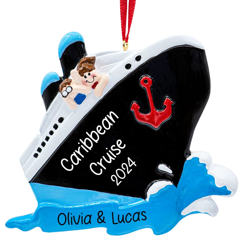 Personalized Cruising Christmas Ornament