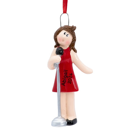 Personalized Singer Girl Christmas Ornament