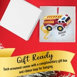 Personalized Firetruck Christmas Ornament