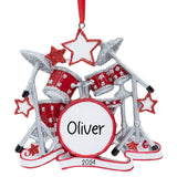 Personalized Drum Set Christmas Ornament