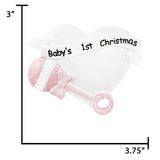 Personalized Baby's First Christmas Ornament - Baby Rattle Ornament