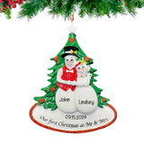 Personalized Our First Christmas as Mr and Mrs Snowman Ornament