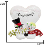 Personalized Engaged Snowman Couple Ornament