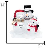 Personalized Soon to be Family of 4 Snowman Christmas Ornament