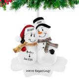 Personalized Expecting Snowman Christmas Ornament