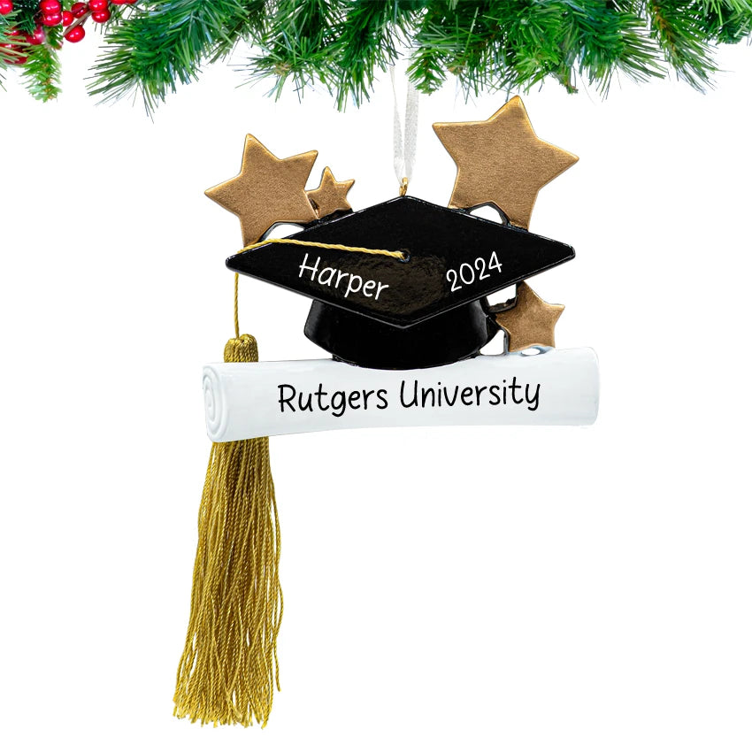 Personalized Graduation Cap Christmas Ornament