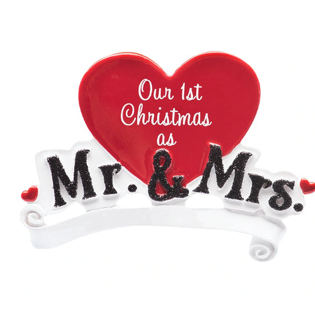 Personalized Our First Christmas as Mr & Mrs Ornament