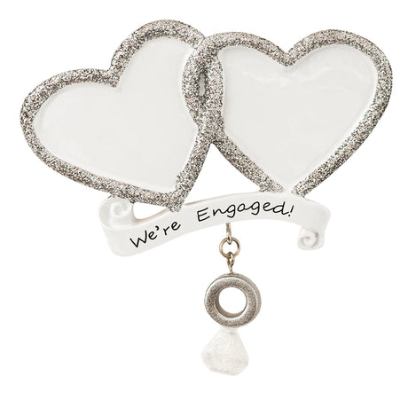 Personalized Our First Christmas Engaged Ornament - Engagement Ring